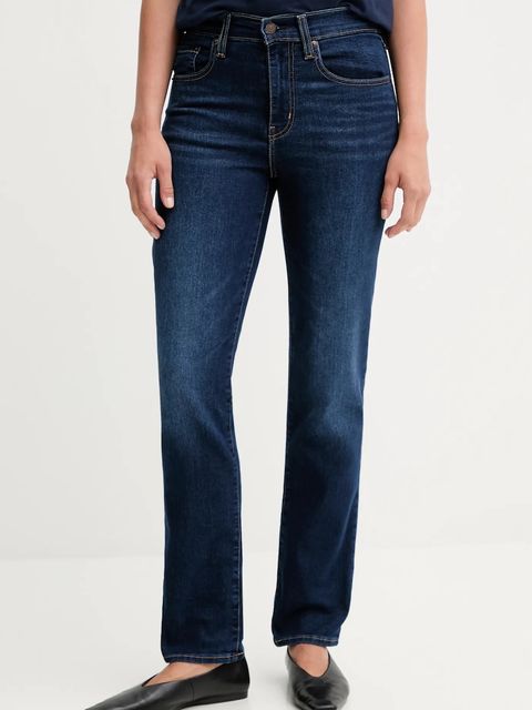 Levi's jeansy 724 HIGH RISE STRAIGHT damskie kolor granatowy 18883 - zdjęcie produktu nr 1