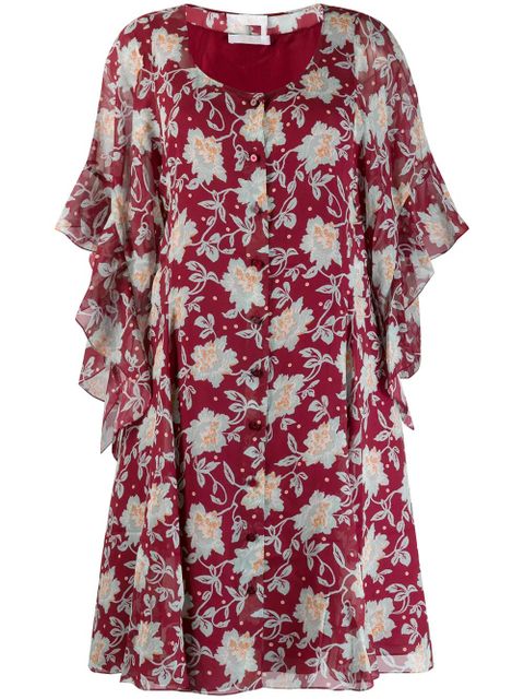 Chloé floral frill sleeve dress - Red - zdjęcie produktu nr 1