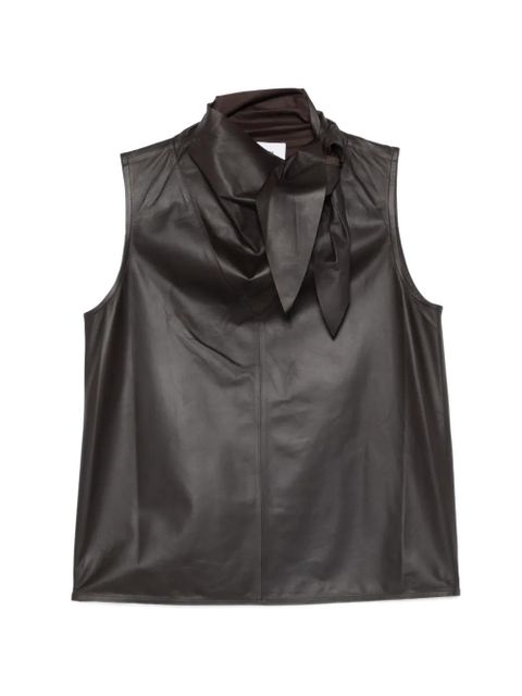 Yves Salomon sleeveless lambskin top - Brown - zdjęcie produktu nr 1