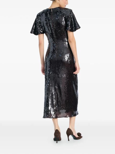 ROTATE BIRGER CHRISTENSEN sequin-embellishment midi dress - Brown