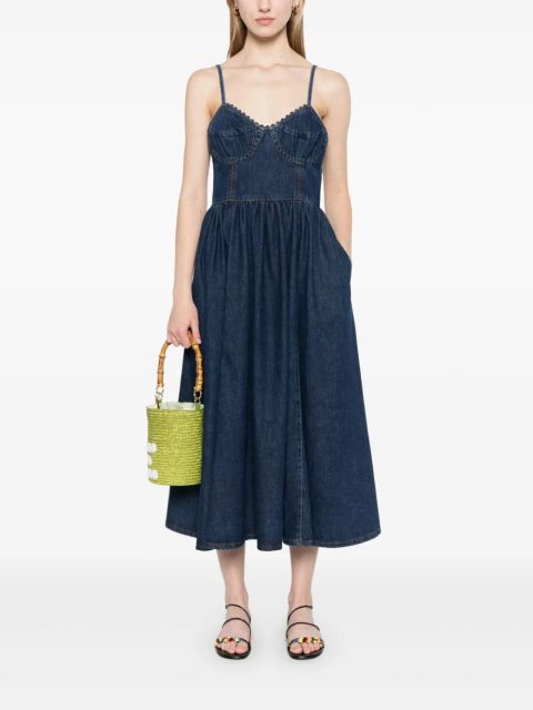 SANDRO denim midi dress - Blue