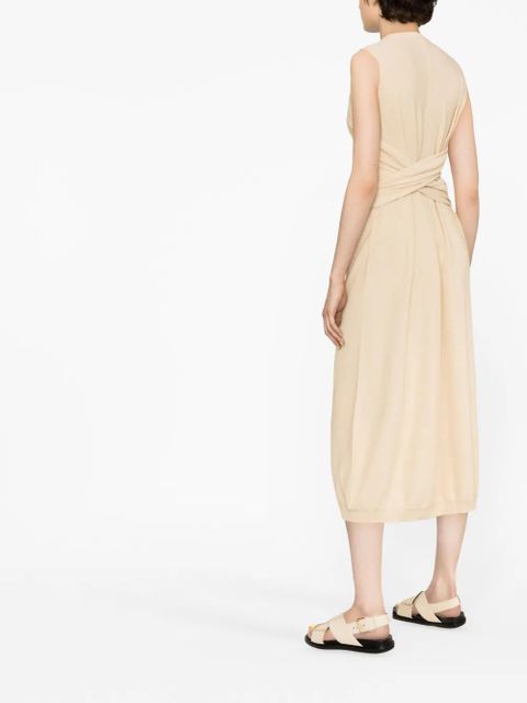 LEMAIRE tie-detail cotton dress - Neutrals