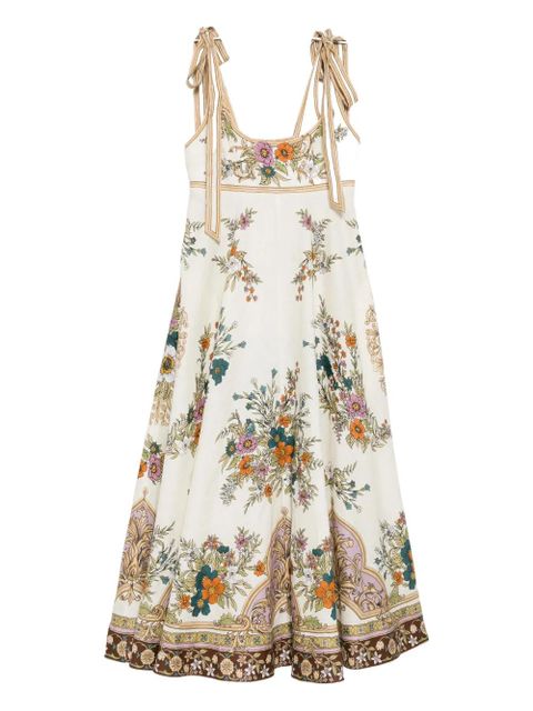 ALEMAIS Floral tie-strap sundress - CREAM