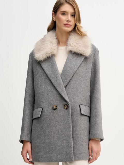 Sisley płaszcz z dodatkiem wełny kolor szary 2LAJLN06J - zdjęcie produktu nr 1