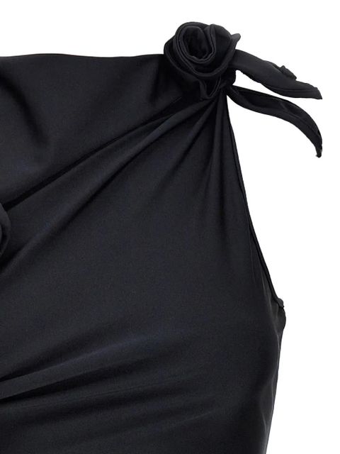 Coperni Asymmetric Flower mini dress - Black