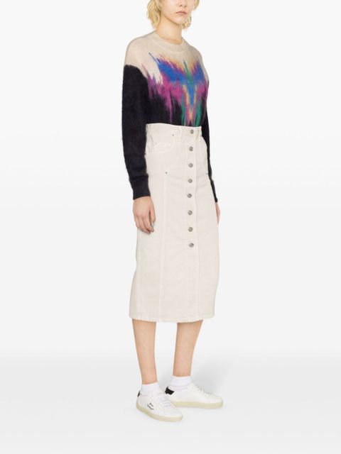 MARANT ÉTOILE Vandy midi denim skirt - Neutrals