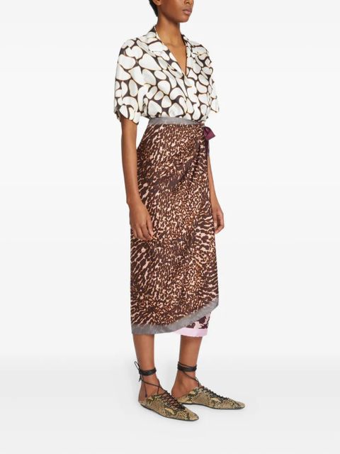 DRIES VAN NOTEN abstract-print short-sleeve shirt - Neutrals