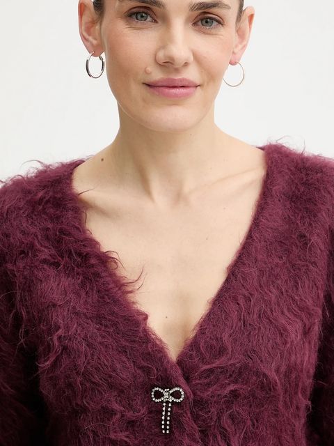 Guess kardigan z dodatkiem alpaki TOMIKO damski kolor bordowy W5BR91 Z3JI2 - zdjęcie produktu nr 2