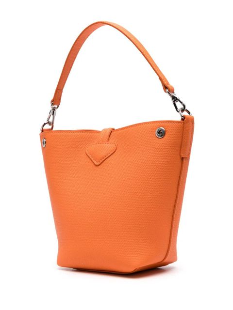 Longchamp XS Le Roseau Essential leather bucket bag - Orange