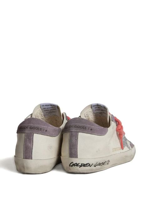 Golden Goose Super Star glitter-star leather sneakers - White - zdjęcie produktu nr 2