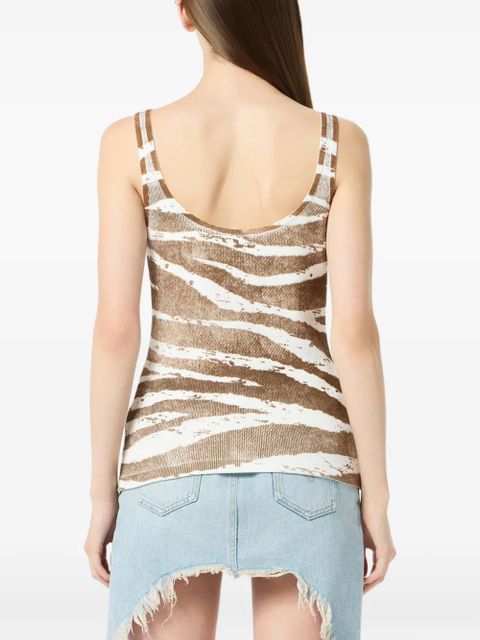Blumarine zebra-print top - White