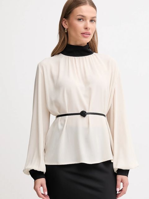 Gaudi bluzka damska kolor beżowy gładka 521FD45031 - zdjęcie produktu nr 1