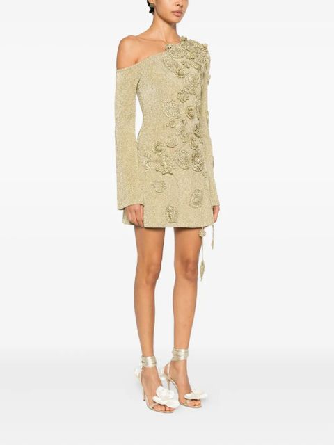 Cult Gaia Kaela floral-appliqué mini dress - Gold