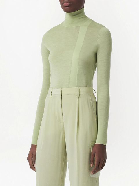 Burberry monogram-embroidered jumper - Green