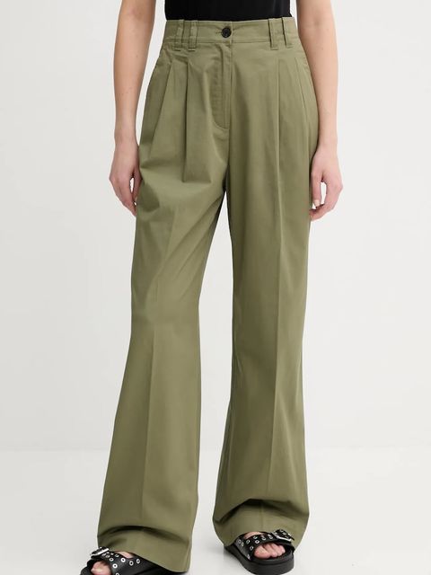 Marc O'Polo spodnie damskie kolor zielony szerokie high waist 506034110105 - zdjęcie produktu nr 1