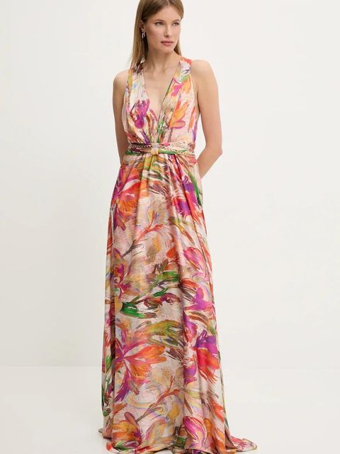 Answear.LAB sukienka kolor pomarańczowy maxi rozkloszowana - zdjęcie produktu nr 1