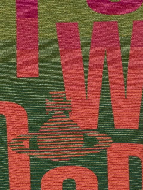 Vivienne Westwood logo fringed scarf - Green - zdjęcie produktu nr 2
