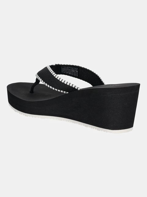 Tommy Hilfiger japonki WEDGE BEACH SANDAL damskie kolor czarny na koturnie FW0FW08738