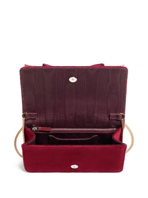 Valentino Garavani Vlogo Signature velvet bow clutch bag - Red
