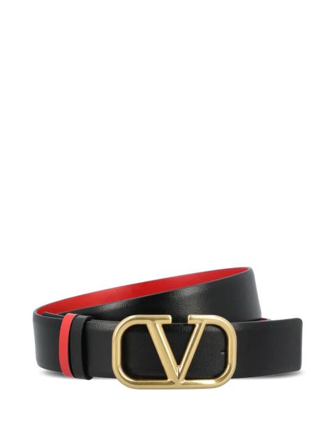 Valentino Garavani VLogo Signature reversible leather belt - Black - zdjęcie produktu nr 1