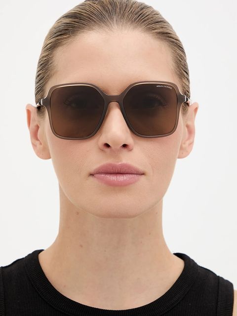 Armani Exchange okulary przeciwsłoneczne damskie kolor brązowy 0AX4163S
