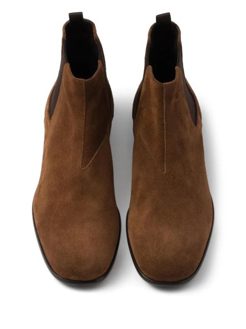 Prada elasticated side gusset booties - Brown