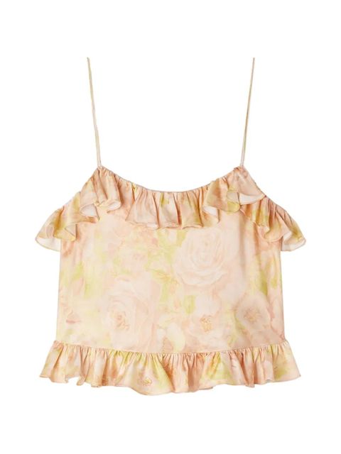 SANDRO ruffled floral print top - Pink - zdjęcie produktu nr 1
