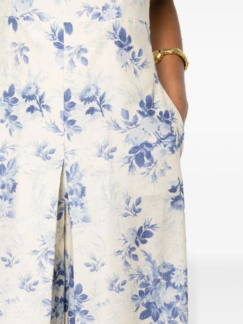 TWINSET floral-print chambray jumpsuit - Neutrals