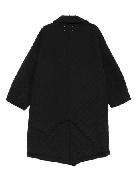 Maison Margiela four stitch-logo quilted coat - Black