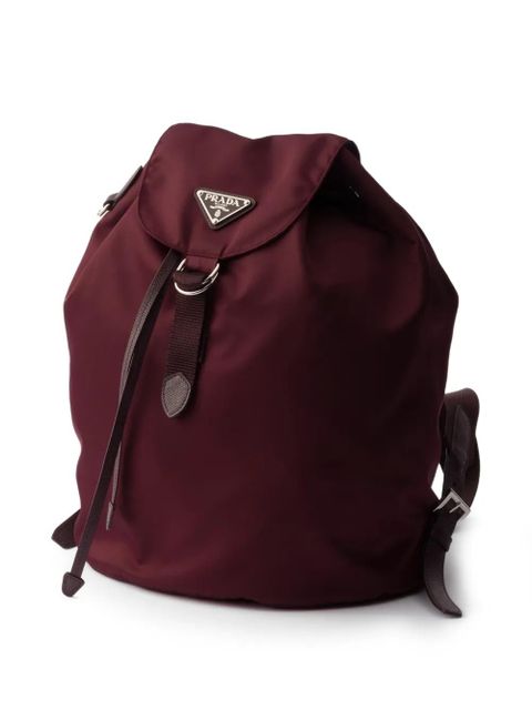 Prada logo-plaque backpack - Red