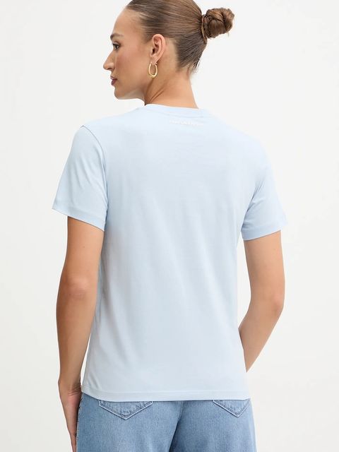 Karl Lagerfeld t-shirt bawełniany damski kolor niebieski A1W17129