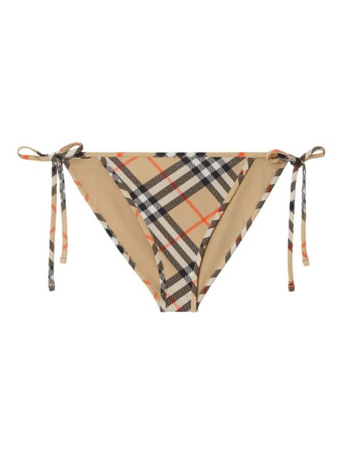 Burberry check side-tie bikini briefs - Neutrals - zdjęcie produktu nr 1