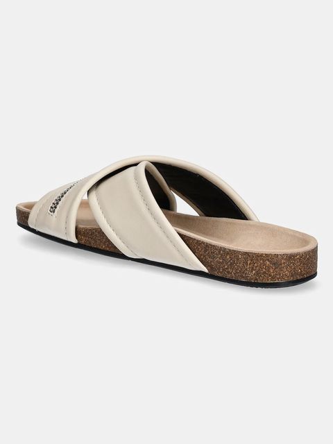 JW Anderson klapki skórzane Biker Loafer damskie kolor beżowy SN0107 LA0268 002