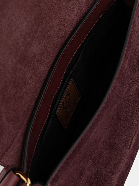 Pollini torebka zamszowa kolor bordowy PC4426PP0N QI1