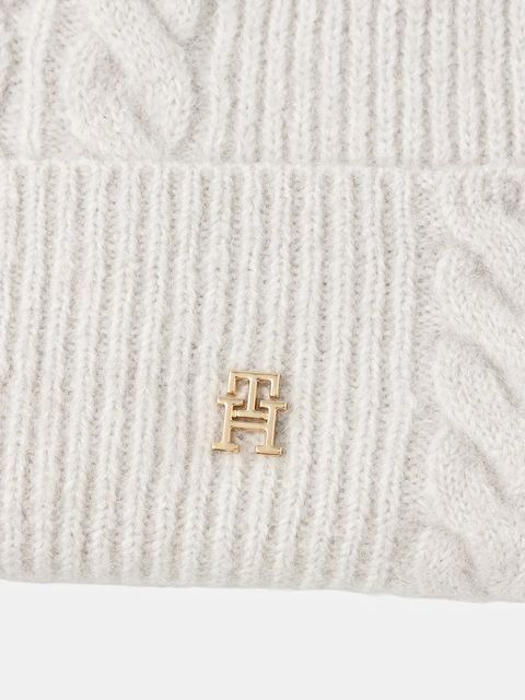 Tommy Hilfiger czapka z dodatkiem wełny kolor szary AW0AW17784