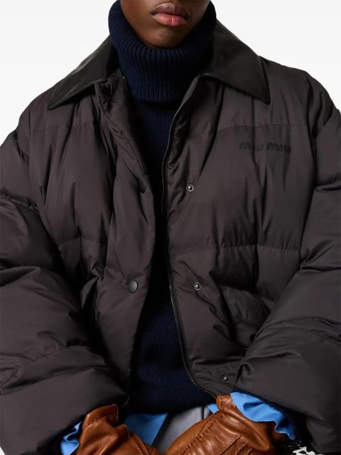 Miu Miu cropped down jacket - Black