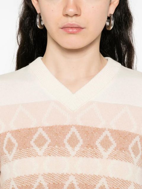 Moncler geometric-pattern wool sweater - Neutrals