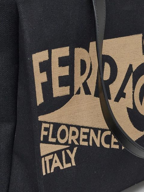 Ferragamo medium Venna logo-embroidered tote bag - Black