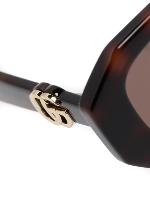 Gucci Eyewear geometric-frame sunglasses - Brown