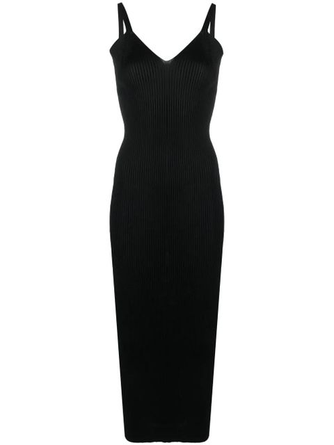 OUR LEGACY V-neck ribbed-knit dress - Black - zdjęcie produktu nr 1
