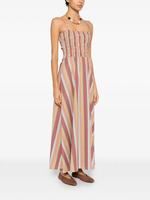 Faithfull the Brand Anniken Maxi striped smocked dress - Orange