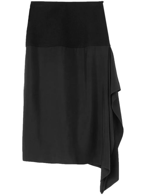Jil Sander wool draped midi skirt - Black - zdjęcie produktu nr 1