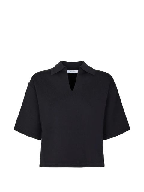 Max Mara split-neck short-sleeve top - Black - zdjęcie produktu nr 1