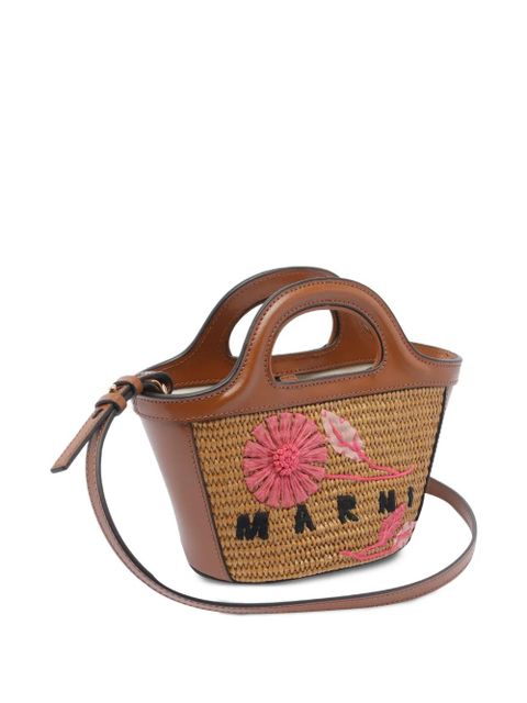 Marni Tropicalia floral-embroidered woven clutch bag - Brown - zdjęcie produktu nr 2