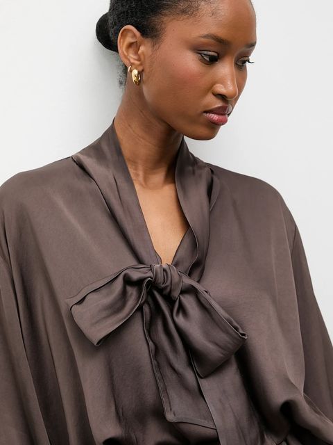 Answear.LAB bluzka damska kolor brązowy gładka