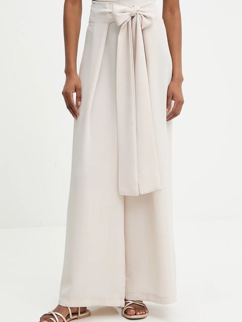 Answear.LAB spodnie damskie kolor beżowy szerokie high waist - zdjęcie produktu nr 1