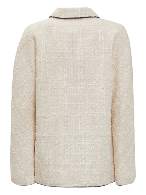 Tory Burch plaid tweed jacket - Neutrals