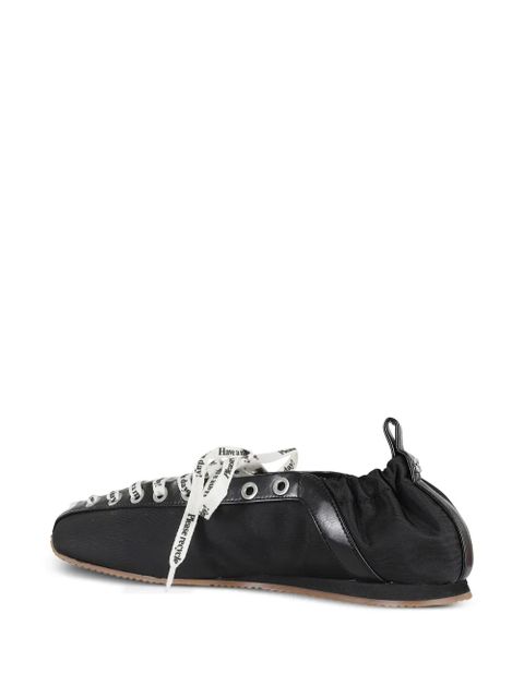 GANNI lace-up ballet flats - Black