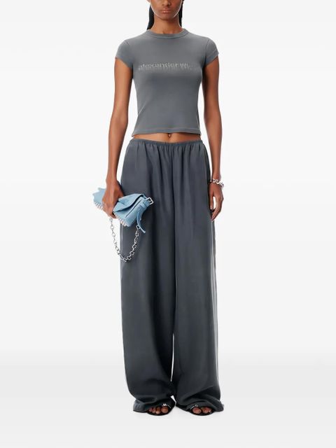 Alexander Wang crystal hotfix logo T-shirt - Grey - zdjęcie produktu nr 2