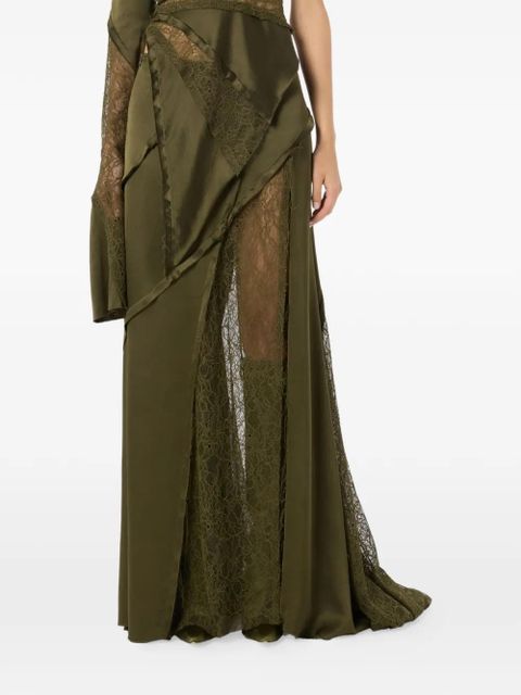 Blumarine lace-overlay skirt - Green
